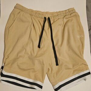 Cream/White/Black Basketball Drawstring Shorts
